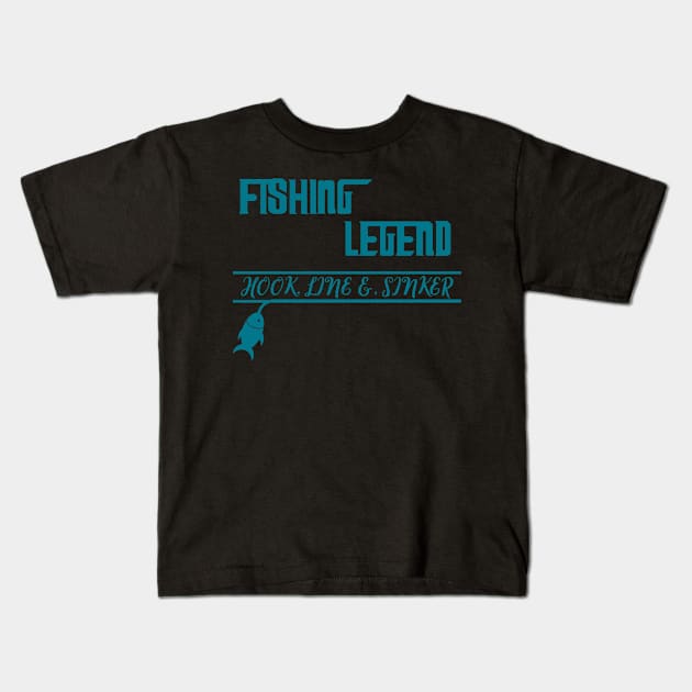 Fishing Legend Kids T-Shirt by Rissenprints
